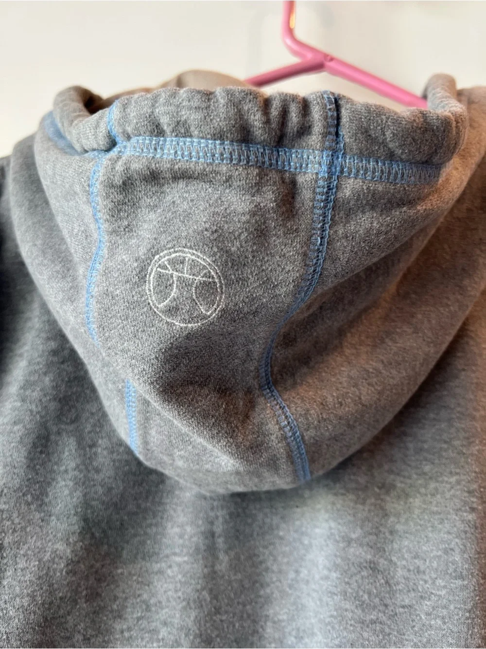 CAROLINA Grey Hoodie with Carolina Blue Accents. Medium